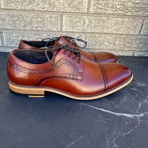 Stacy Adams Men's leather Dickinson cap-toe oxford cognac brown color size 9.5